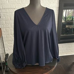 Banana republic Navy Blue V- neck blouse.